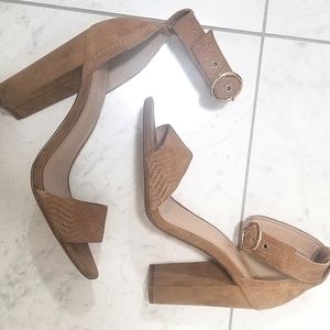 Suede heel sandals
